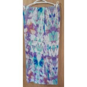 Decree Long Skirt Size Medium/ Multicolored Geometric Slit In Back Super CUTE